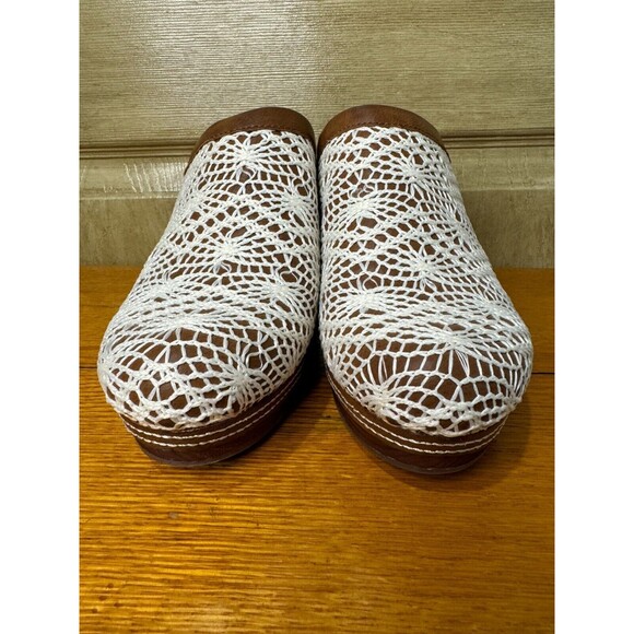 Korks Womens KR0010471 Nora Ivory Crochet Heeled Slip On Comfort Clogs Size 8 M - Picture 2 of 7